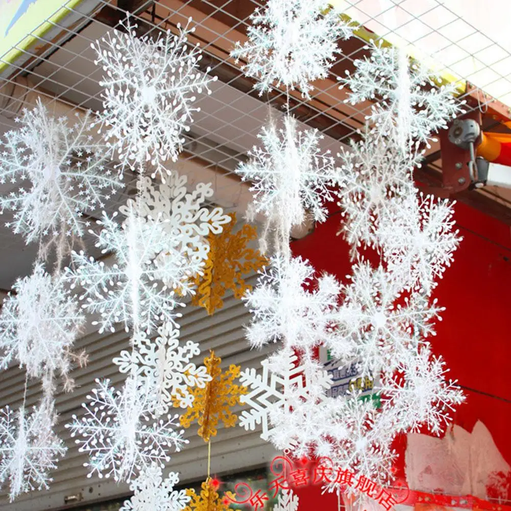 

Christmas Snowflake Ornaments Xmas Tree Hanger Garland Making Decorations For Room Company Shopping Mall Decoration White
