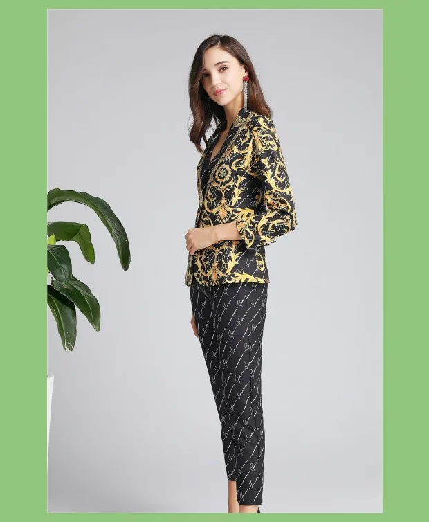 Блейзер feminino; коллекция года; сезон осень-зима; модная одежда; ropa de mujer maca enterizos para mujer largos elegantes femme; комплект из 2 предметов