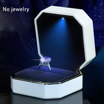 

1pc Storage Packaging Ring Box Engagement Gift Wedding Earrings Jewelry LED Lighted Organizer Display