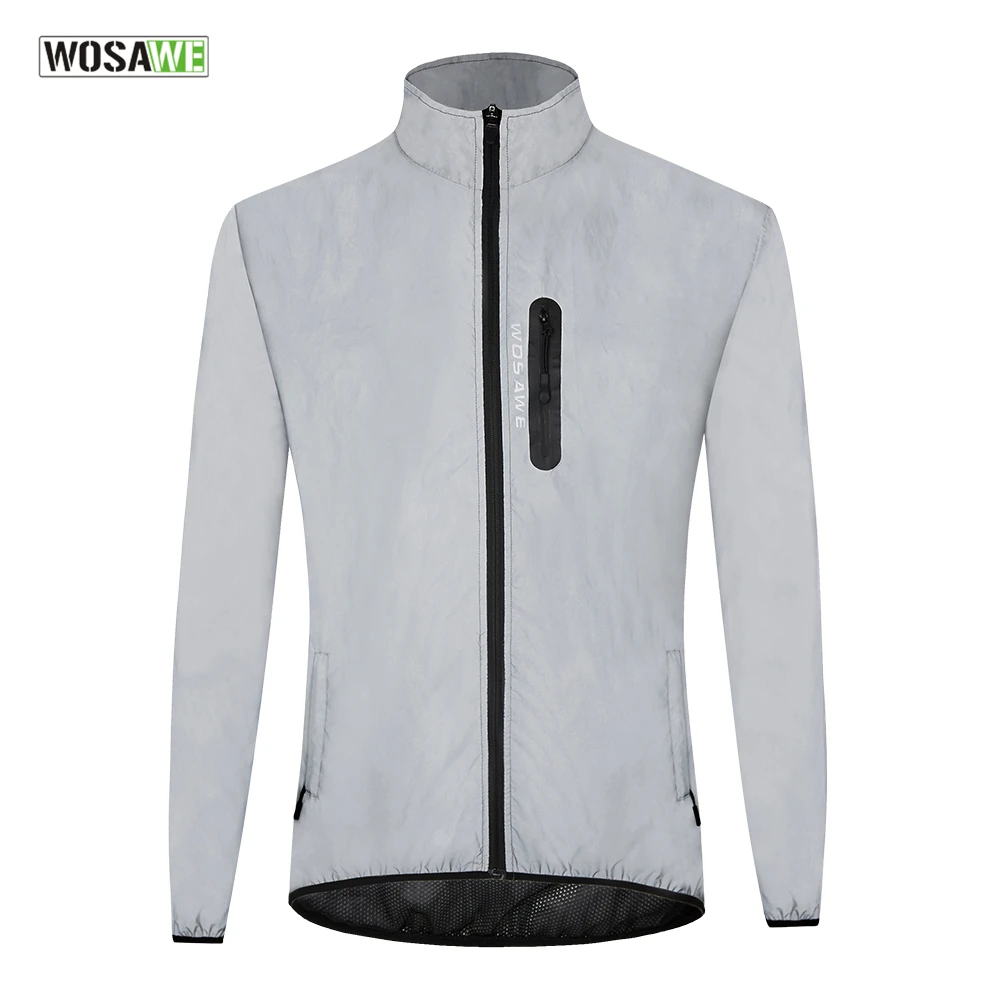 Cycling Jacket Reflective Jacket Cycling Clothes WOSAWE Cycling Jacket Reflective Windbreaker Night Glowing Waterproof Rainproof MTB Bicycle Bike Jacket