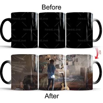 

The Last of Us: Part II Color Changing Coffee Mug Ceramic Tea Cup Ellie Playing The Guitar Joel PS4 Surprise Gift