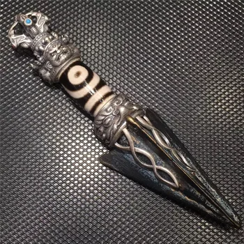 

200608-2 Fengshui Puba Pestle Vajra Tibetan Pendant Amulet Gemstone Natural Agate Stone High Quality