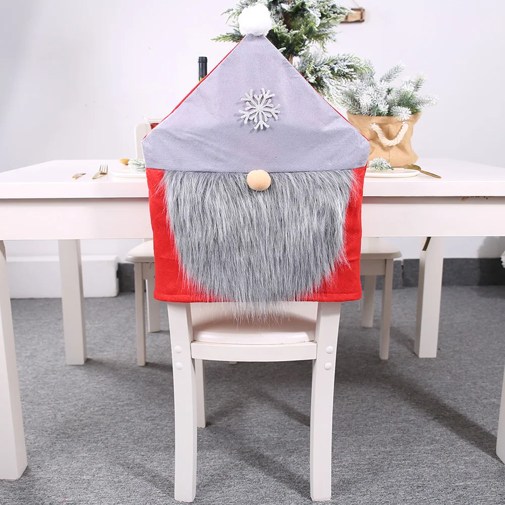 1 шт., рождественское покрытие для стула, Санта-Клаус, снеговик, задняя крышка для стула, декор для обеденного стола, новогодняя поставка, рождественские украшения для дома