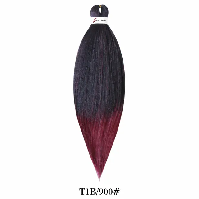 Pre Stretched Kanekalons Braiding Hair Easy Crochet Braid Hair Extension Yaki Straight Ombre For Woman Aigemei EZ Braids #Purple