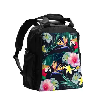 

Diaper Bag Tropical Hibiscus Palm Leaves And Paradise Backpack Baby Large Capacity Diaper Bag Mummy Travel Bag