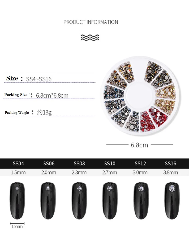 Смешанный цветной декоративный камень для ногтей Стразы с покрытием "Северное сияние" бусины разной формы маникюрные украшения для ногтей Кристаллы в колесах 3D аксессуары для ногтей