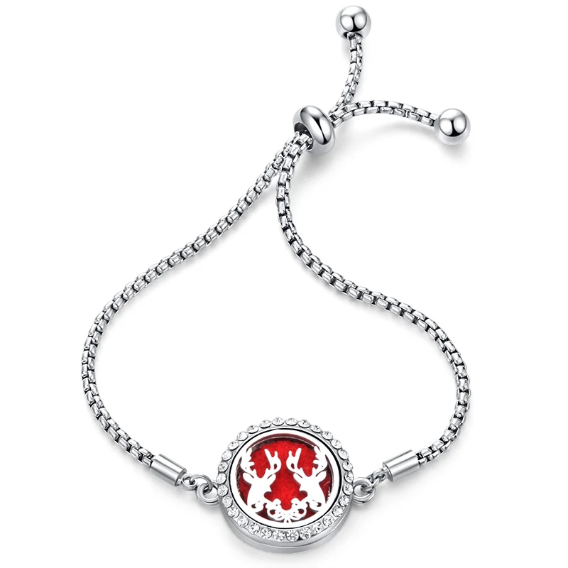 Лось Циркон прекрасный парфюм браслет ароматерапия из нержавеющей стали эфирное масло диффузор медальон Шарм браслеты высокого качества ювелирные изделия
