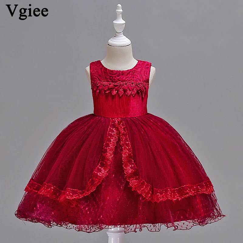 

Vgiee Kids Dresses For Girls Princess Dress Party Baby Girls Baby Christmas Dress Cute Sleeveless Children Outfits CC033