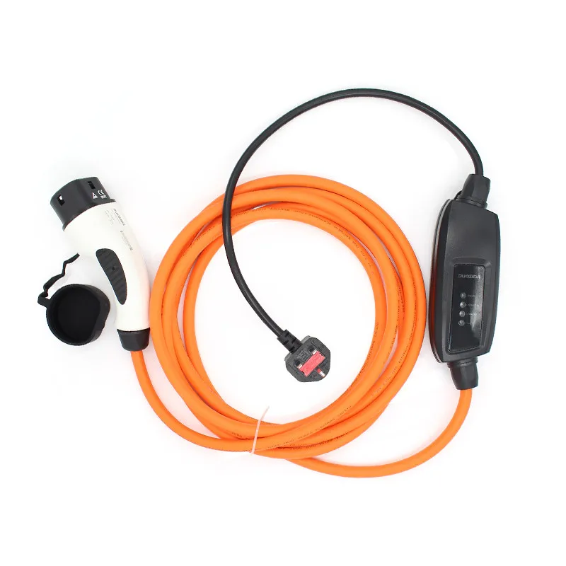 

DUOSIDA 5Meter 10A EV Charging Cable UK Plug IEC62196 Standard Type 2 Female connector Portable EV Charger Type 2