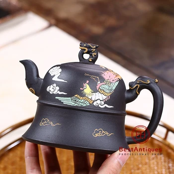 

Yixing Zisha Teapot Purple Clay Teapots Handmade Heini Fengming 350cc