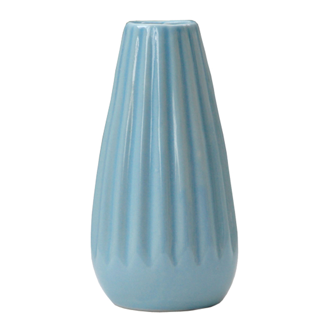 Garden Ceramic Mini Vase Stripe Planter Pot Ornaments Decor Decoration