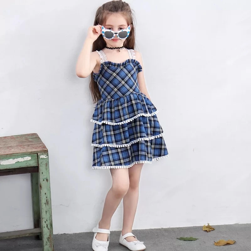blue plaid baby dress