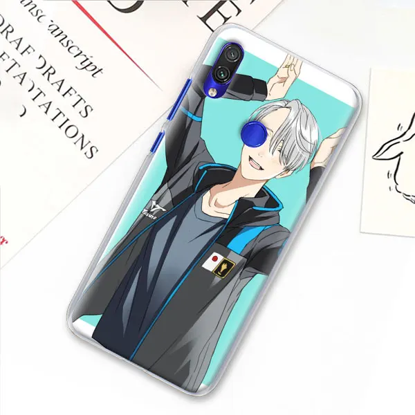 02 Юри на льду чехол для Xiaomi mi A3 A1 A2 8 Lite 9T CC9E Играть Red mi K20 Pro 7A Note 7 фотоаппаратов моментальной печати 7S жесткий прозрачный чехол Capa - Цвет: 02