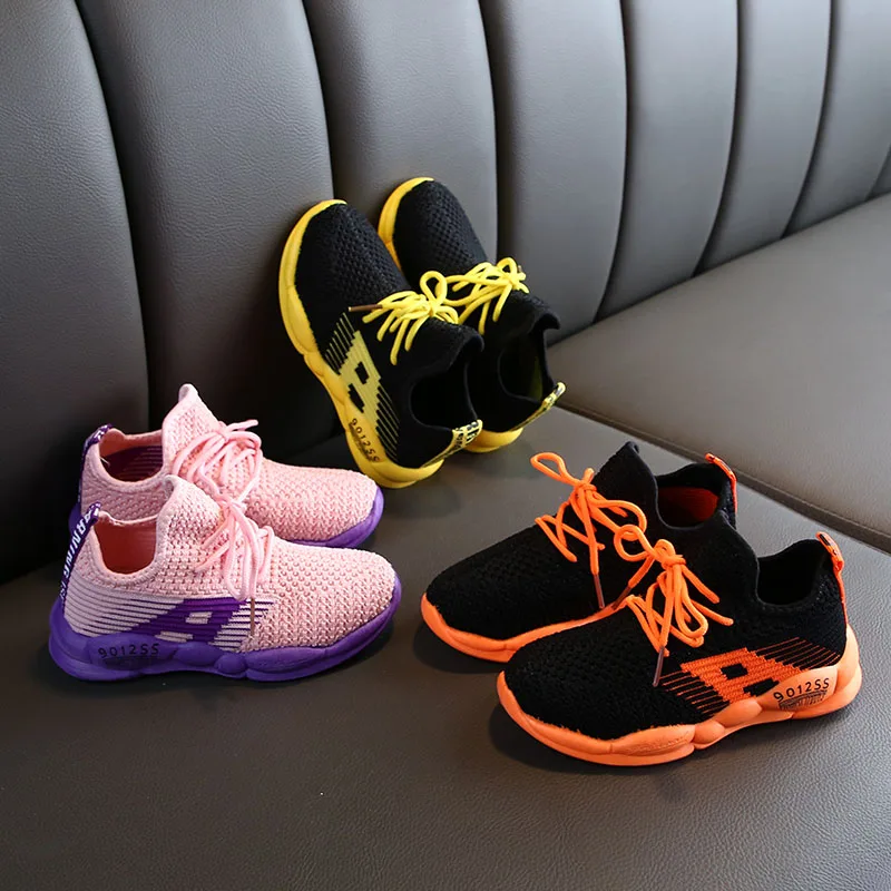 

Spring Autumn New Children Boys Girls Breathable Anti-Slip Sneakers Casual Air Mesh Rubber Comfortable Soft Soled Sport Shoes