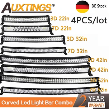 

Auxtings Wholesale 4PCS/Lot 22 32 42 50 52'' Inch Curved Led Light Bar Led Work light bar Driving Offroad Car Truck 4x4 SUV ATV