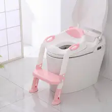 Folding Baby Potty Infant Kid Toilet Training Seat with Adjustable Ladder Infant Toilet Training Folding Seat Baby Toilet Ladder cartoon baby boy girls folding toddler potty toilet trainer safety seat chair step with adjustable ladder training penico toilet