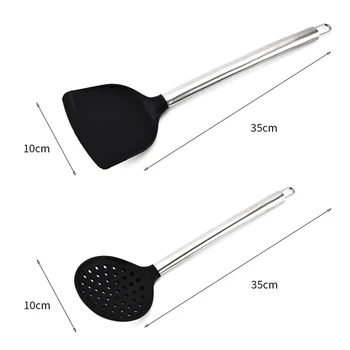 

12Pcs/set Silicone Kitchenwares Non-Stick Cooking Utensils Baking Tools Spatula Spoon Clip Kit WXV Sale