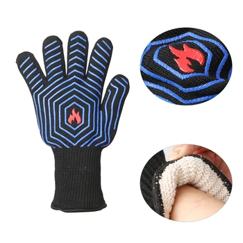 

BBQ/Oven Gloves Extreme Heat Resistant Food Grade Kitchen Grill Silicone Non-Slip Cooking Gloves for Baking Welding Cutting