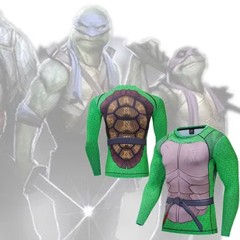 

Finess Gym Quick-Drying Tight Tops2019 Men's T-Shirt Ninja Turtle Cosplay Costume Premium Print 3D T-Shirt Halloween Ninja Cospl