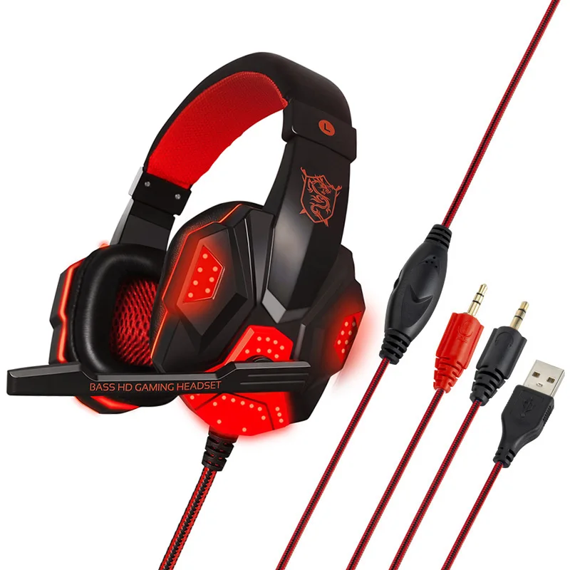 

PC780 Gaming Headset Headphone Wired Gamer Headphone Stereo Sound Headsets With Microphone LED Light For Computer PC Gamer