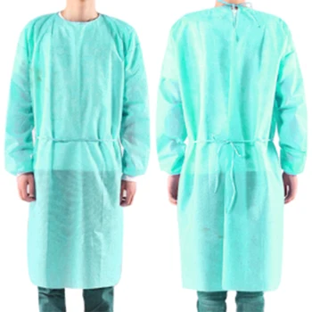

10pcs/lot Non-woven Security Protection Suit Comfortable Disposable Cover Up Isolation Gown for Hospital Factory Laboratory