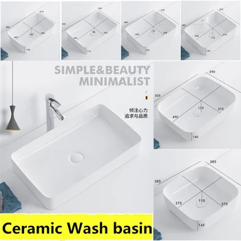 

Above Counter Wash Basin Household Balcony Small Size Wash Hand Basin Ceramic Bathroom Single Basin Small Basin Countertop Sinks