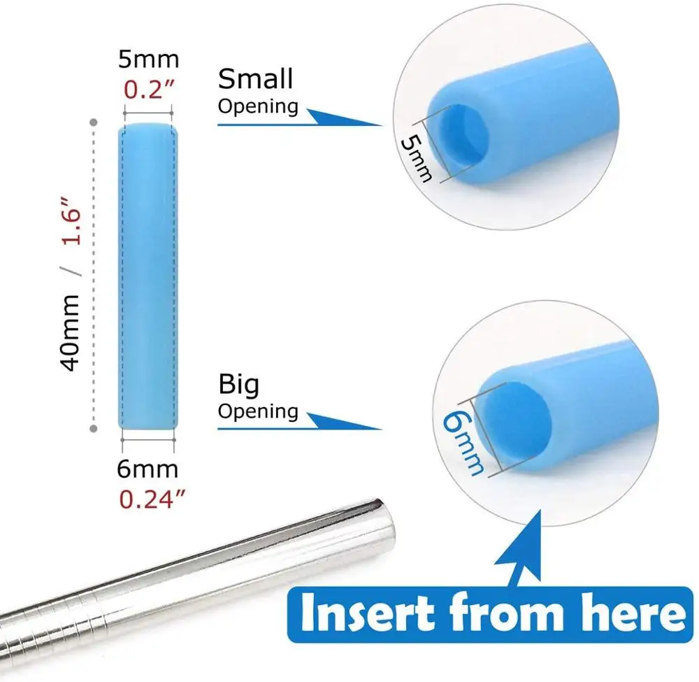 Silicone straw tip covers bulk packs for 6mm metal straws. Made from f –  ecogoatdesign