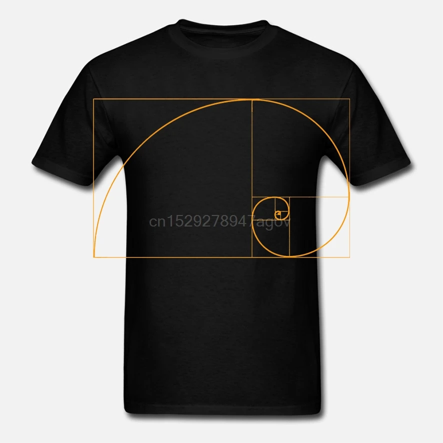 Футболка Golden Ratio-Золотая спираль Фибоначчи Math Geek Tee | Мужская одежда