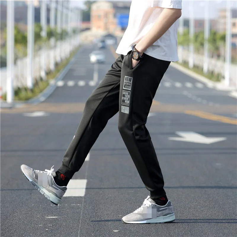 

Men Joggers Male Cotton Print Trousers Drawstring Casual Pants Jogger Elastic cotton Sweatpants Fitness Workout Brand