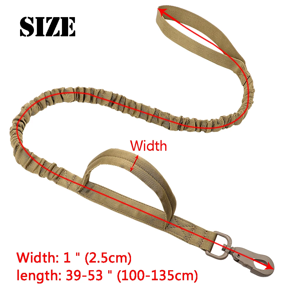 Tactical Dog Bungee Leash Nylon Military Dogs Training Leashes Elastic Dog Pet Lead Rope Large Pet Walking Ropes Bulldog