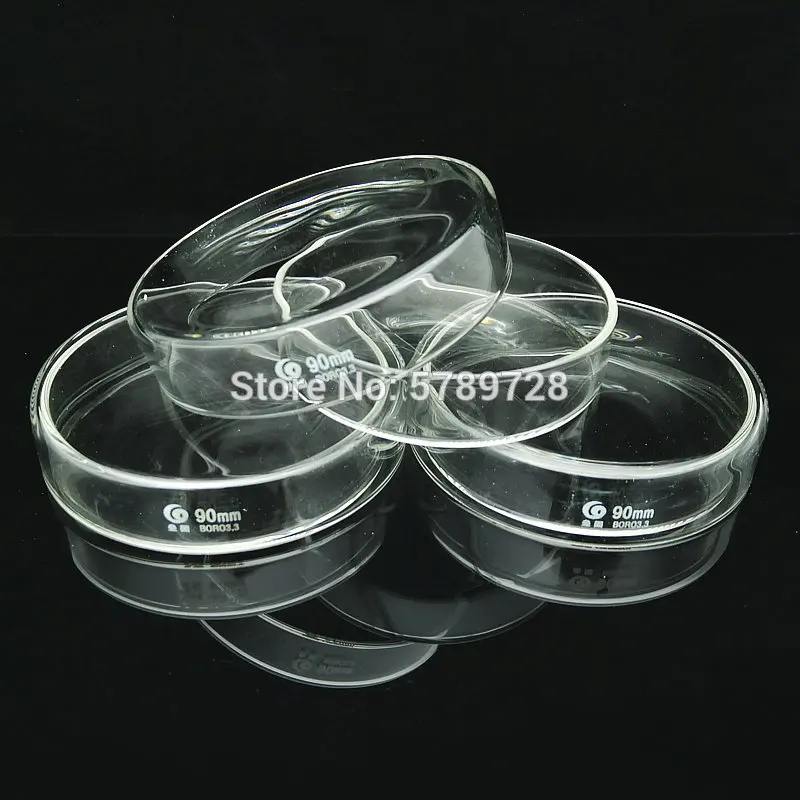 

3pcs DIA 90mm Borosilicate glass Petri culture dish Used for the culture of bacteria, cells and lactic acid bacteria in lab
