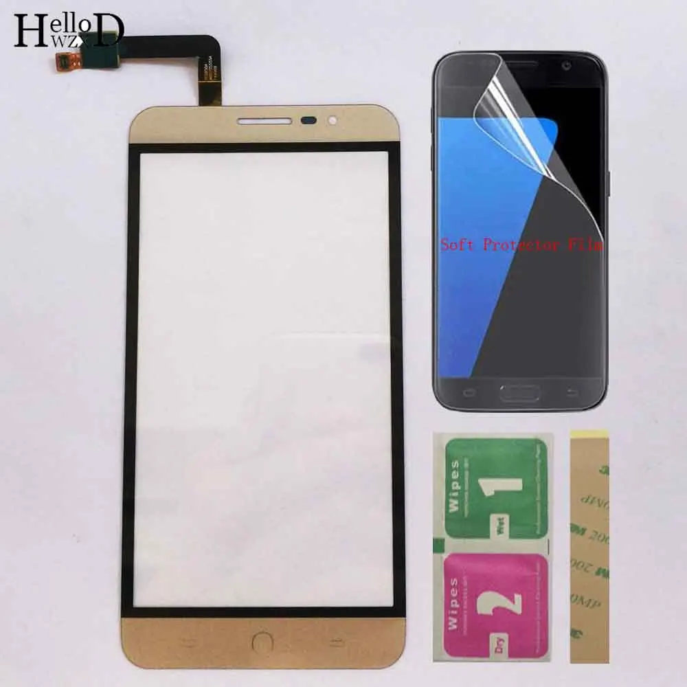 Gold Сенсорный экран Панель Вертикальный чехол-книжка для Coolpad E501 Сенсорный экран Digtizer Панель спереди Стекло Замена клейкой ленты 3м салфетки для оптики+ защитная пленка - Цвет: Gold
