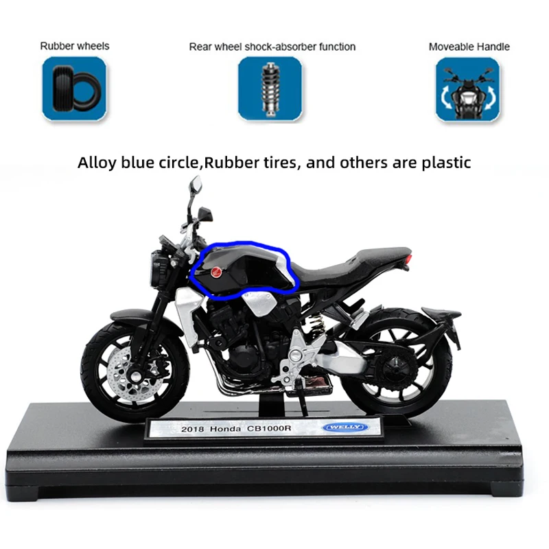 Модель мотоцикла Welly 1:18 2018 HONDA CB1000R из сплава для уличного спорта модель