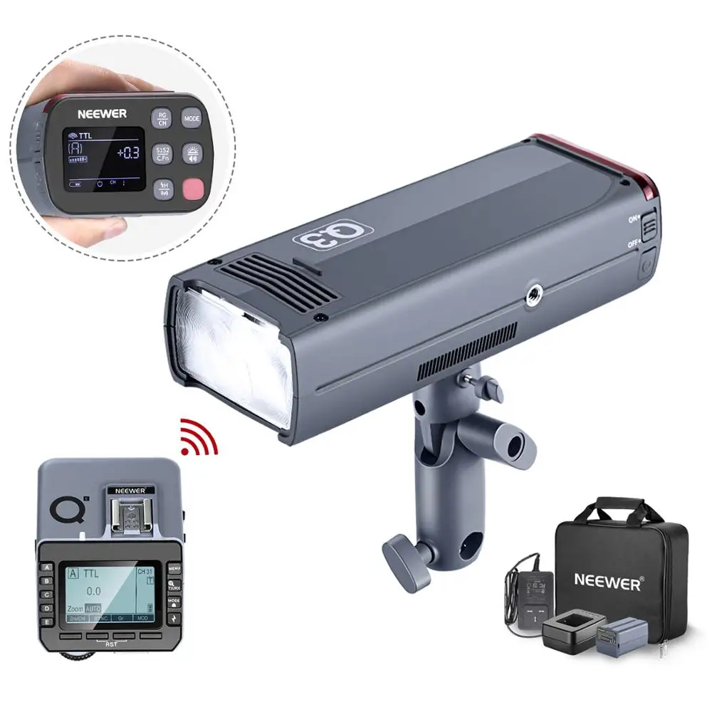 Neewer 200Ws 2 4G TTL вспышка стробоскоп 1/8000 HSS Беспроводная монолайт с Q C беспроводной