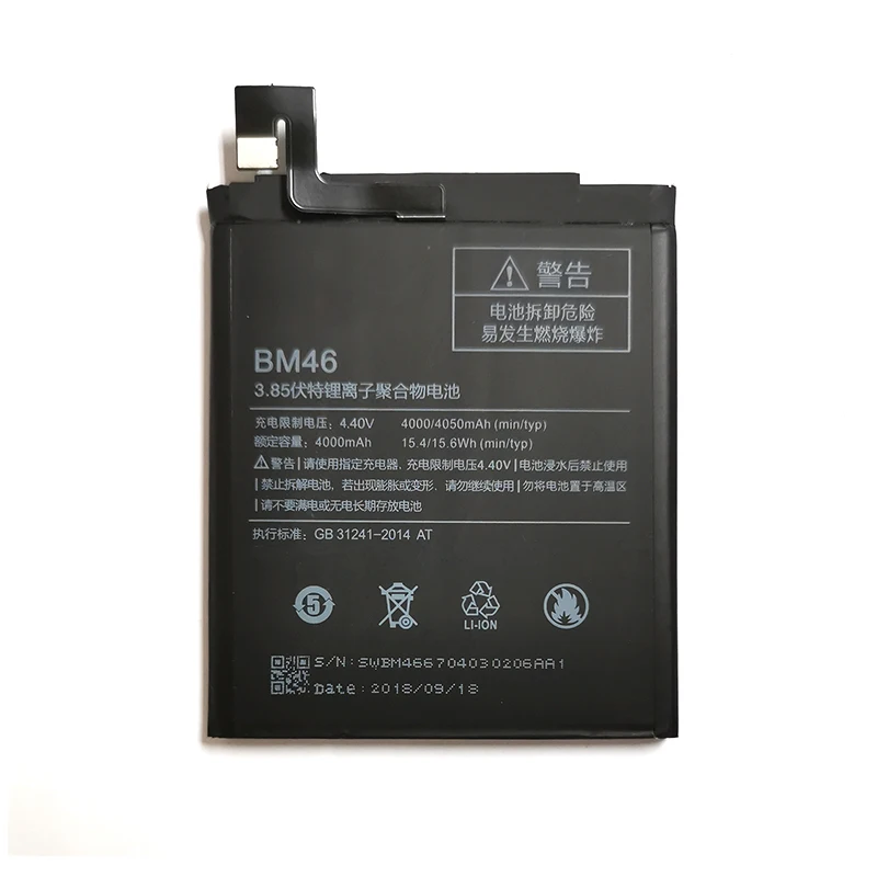 OHD Оригинальный аккумулятор для Xiao mi BM46 настоящий 4000 мАч Red Note 3/Note 3 Pro запасная