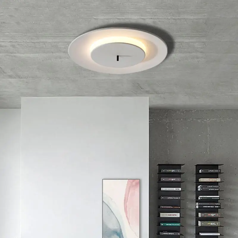 

Nordic round bedroom ceiling lamp post modern minimalist home balcony book room round LED ceiling light