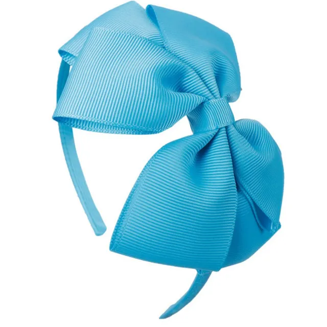 Oaoleer Hair Accessories 4'' Bow Hairband for Girls Handmade Solid Ribbon Headbands with Satin Hoops Kids' Daily Life Headwear 2