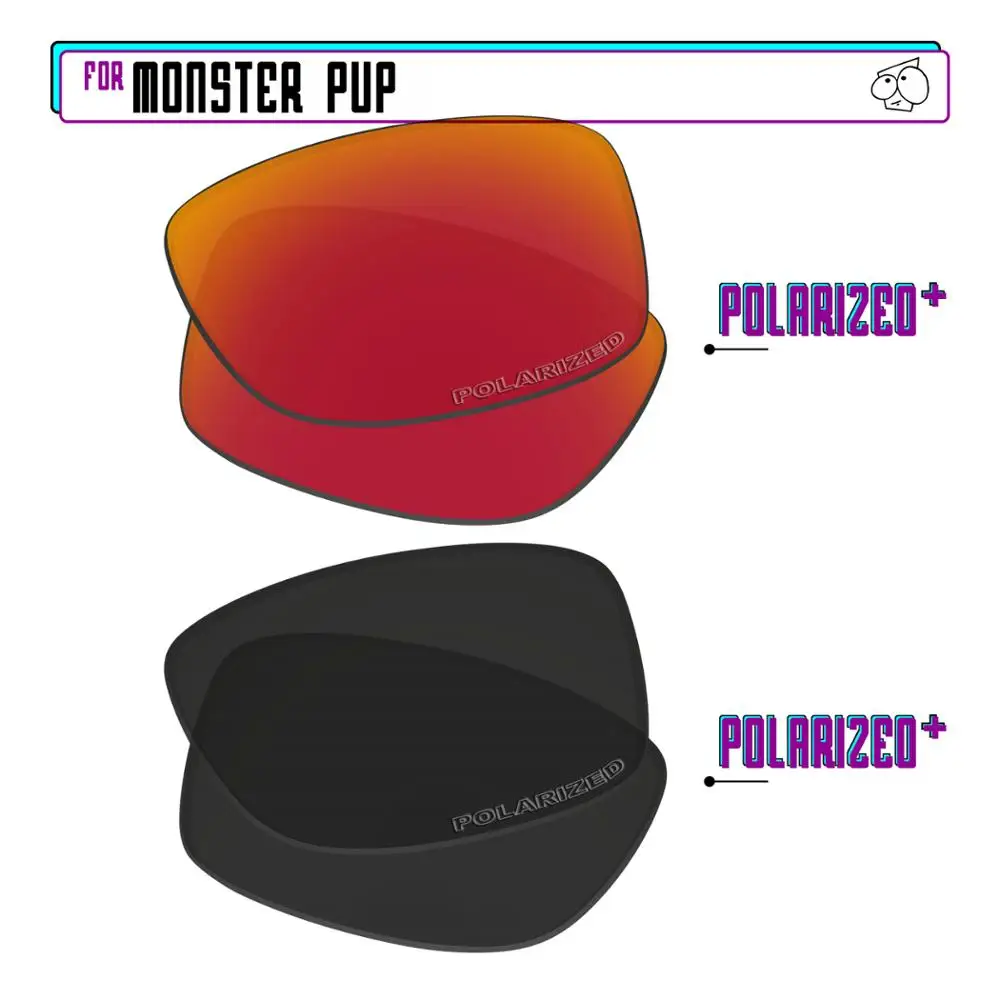 

EZReplace Polarized Replacement Lenses for - Oakley Monster Pup Sunglasses - BlackPPlus-RedPPlus