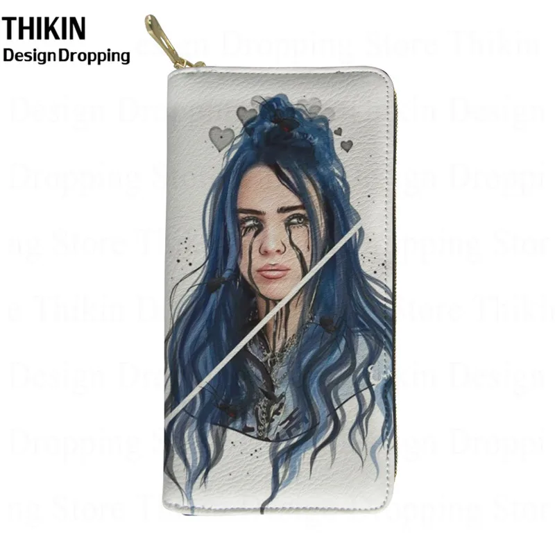 THIKIN Fashion Billie Eilish, женская сумка для телефона, кредитный держатель для карт, Дамский клатч, кошелек на молнии, бумажник сумка, Notecase - Цвет: as picture