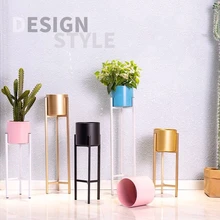 Художественный Золотой светильник с цветами, роскошные полки для цветочных горшков в помещении