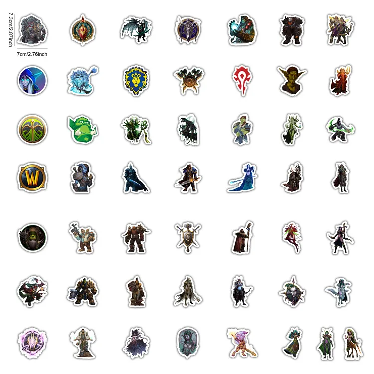 50 шт., Aliauto World of Warcraft, этнический герой, светоотражающие автомобильные наклейки и декорации для Ford Focus, Honda, Volkswagen, наклейка s