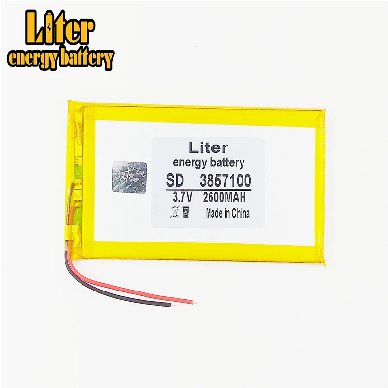 3.7V 2600mAH 3857100 polymer lithium ion / Li-ion battery for model aircraft GPS mp3 mp4 cell phone speaker bluetooth | Компьютеры и
