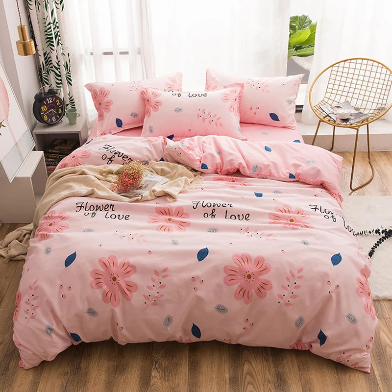 

Flower Plant Printed 3/4pcs Girl Princess Bed Cover Set Duvet Cover Adult Child Bed Sheet Pillowcases Comforter Bedding Set