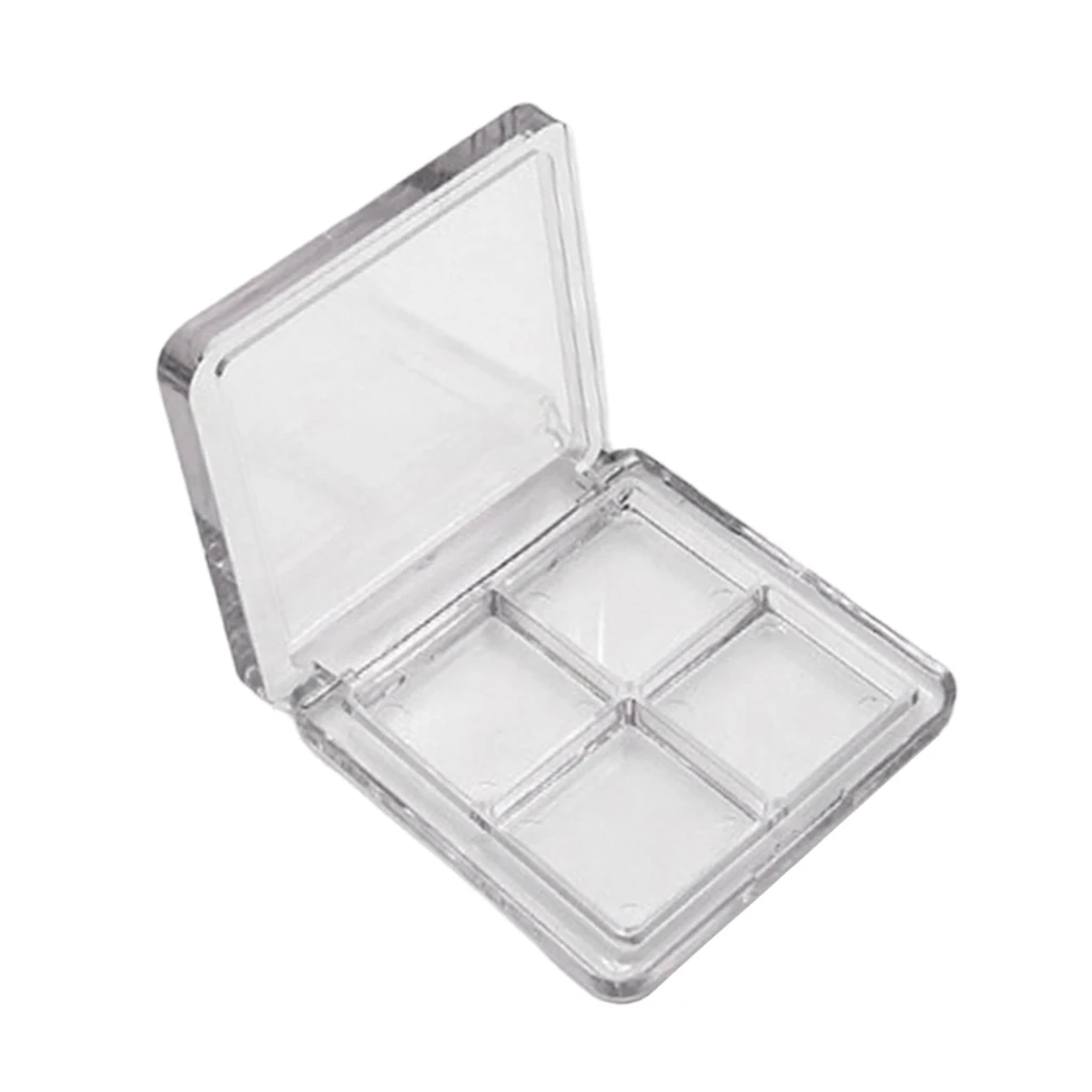 4 Slots Clear Portable Makeup DIY Eyeshadow Palette Case Travel Compact Blusher Lipstick Container Organizer Box