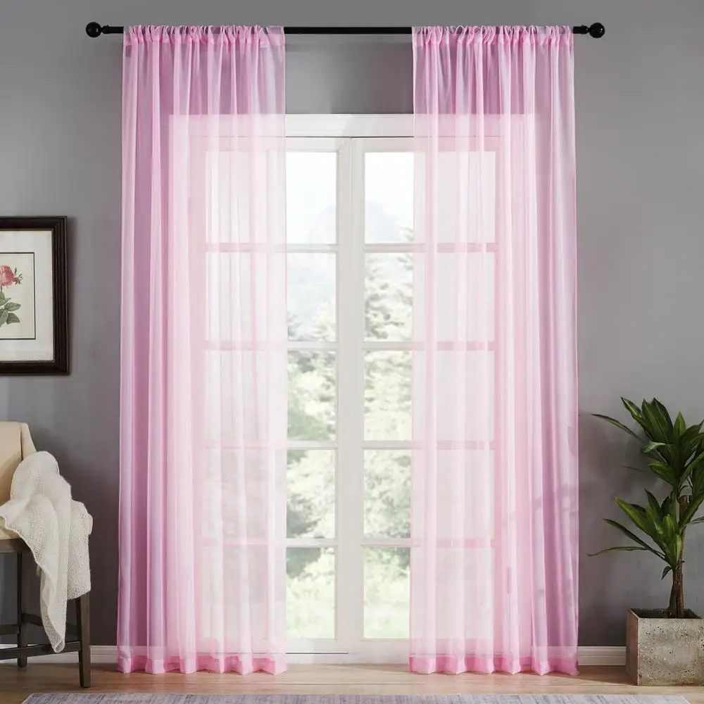 

MRTREES Soild Sheer Window Curtains for living room the Bedroom Modern Tulle Curtains Voile Curtain fabric drapes for kitchen