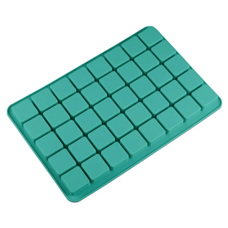 Silicone 40 Holes Mini Square Shape Cube Mold For Ice Cake Tray Cubes Candy Chocolate Pudding Jelly Party Bar Whisky Tools