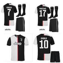 Новинка, костюм для взрослых, комплект,, футбольные майки, Роналдо, DYBALA MARCHISIO BONUCCI, майки, 19/20, домашняя футбольная рубашка