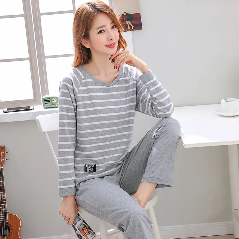 Sleepwear Sets For Women Two Piece Cotton Pajamas Set Pyjamas Lovely Pijama Ladies Cartoon Home Wear Short Nightwear Pjs M-XXL