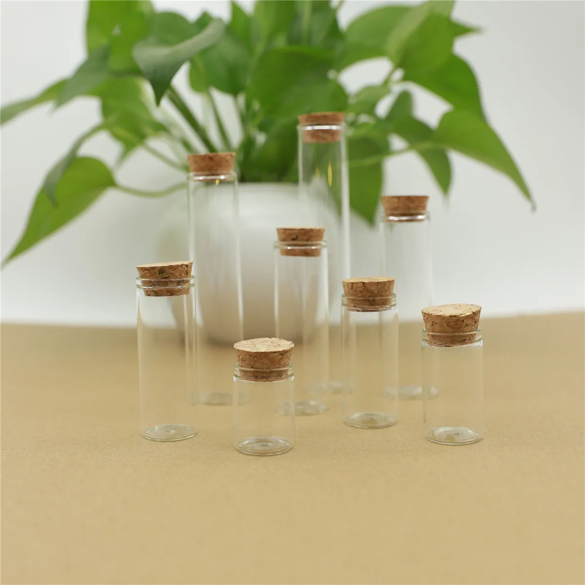 50pcs/lot Glass Bottle 22*60mm 12ml Test Tube Cork Stopper Mini Spice Bottles Container Small DIY Jars Vials Tiny Bottles glass