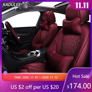 

KADULEE Custom fabric car seat cover For Honda Accord Odyssey FIT CITY Crosstour Crider VEZEL AVANCIER CR-V XR-V civic covers